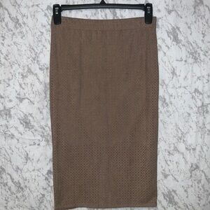 JESSE & J SUEDE PENCIL SKIRT MOCHA SIZE MEDIUM